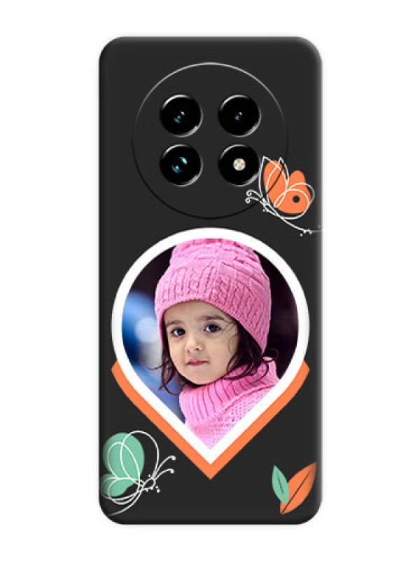 Custom Upload Pic With Simple Butterly Design On Space Black Custom Soft Matte Mobile Back Cover - Realme 13 Pro Plus 5G