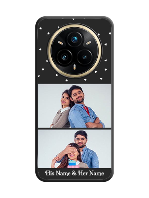 Custom Miniature Love Symbols with Name On Space Black Custom Soft Matte Mobile Back Cover - Realme 14 Pro Plus 5G