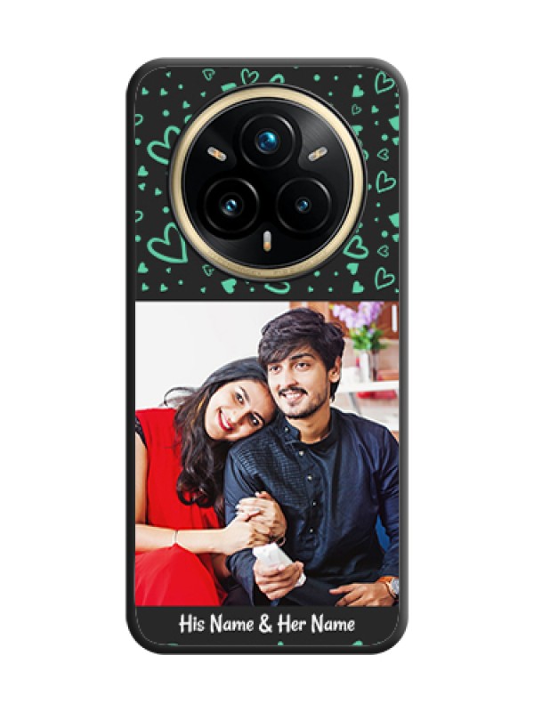 Custom Sea Green Indefinite Love Pattern on Photo On Space Black Custom Soft Matte Mobile Back Cover - Realme 14 Pro Plus 5G