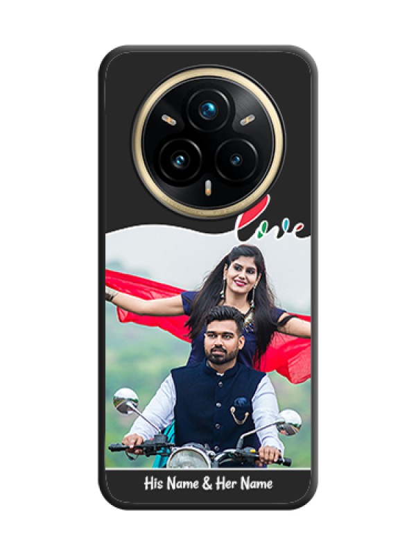 Custom Fall in Love Pattern with Picture on Photo On Space Black Custom Soft Matte Mobile Back Cover - Realme 14 Pro Plus 5G