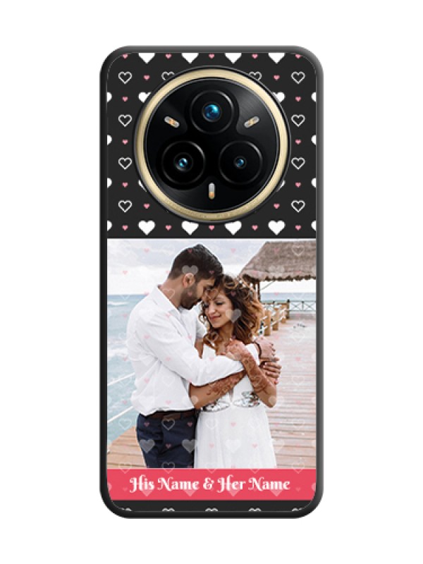 Custom White Color Love Symbols with Text Design on Photo On Space Black Custom Soft Matte Mobile Back Cover - Realme 14 Pro Plus 5G