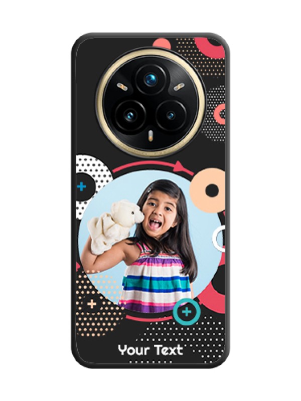 Custom Multicoloured Round Image On Space Black Custom Soft Matte Mobile Back Cover - Realme 14 Pro Plus 5G