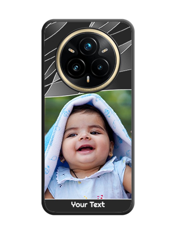 Custom Mixed Wave Lines on Photo On Space Black Custom Soft Matte Mobile Back Cover - Realme 14 Pro Plus 5G