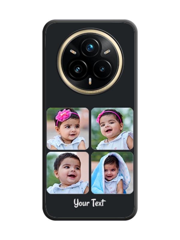 Custom Floral Art with 6 Image Holder on Photo On Space Black Custom Soft Matte Mobile Back Cover - Realme 14 Pro Plus 5G