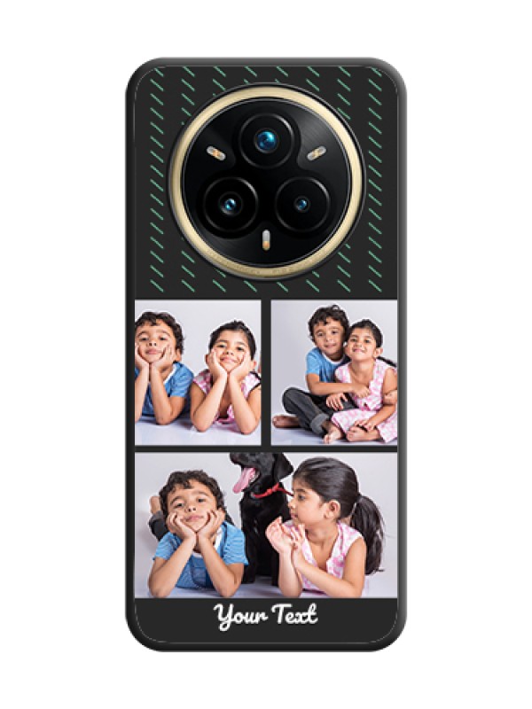 Custom Cross Dotted Pattern with 2 Image Holder On Space Black Custom Soft Matte Mobile Back Cover - Realme 14 Pro Plus 5G