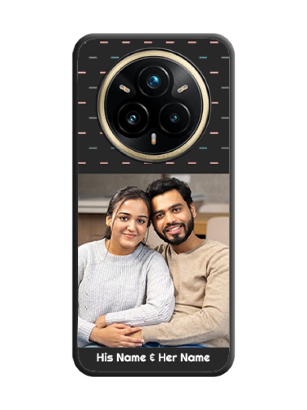 Custom Line Pattern Design with Text On Space Black Custom Soft Matte Mobile Back Cover - Realme 14 Pro Plus 5G