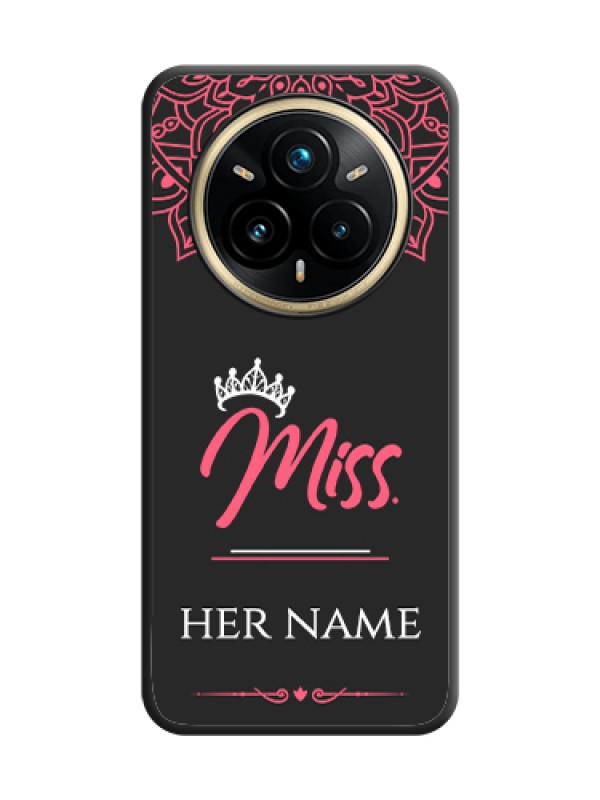 Custom Mrs Name with Floral Design On Space Black Custom Soft Matte Mobile Back Cover - Realme 14 Pro Plus 5G