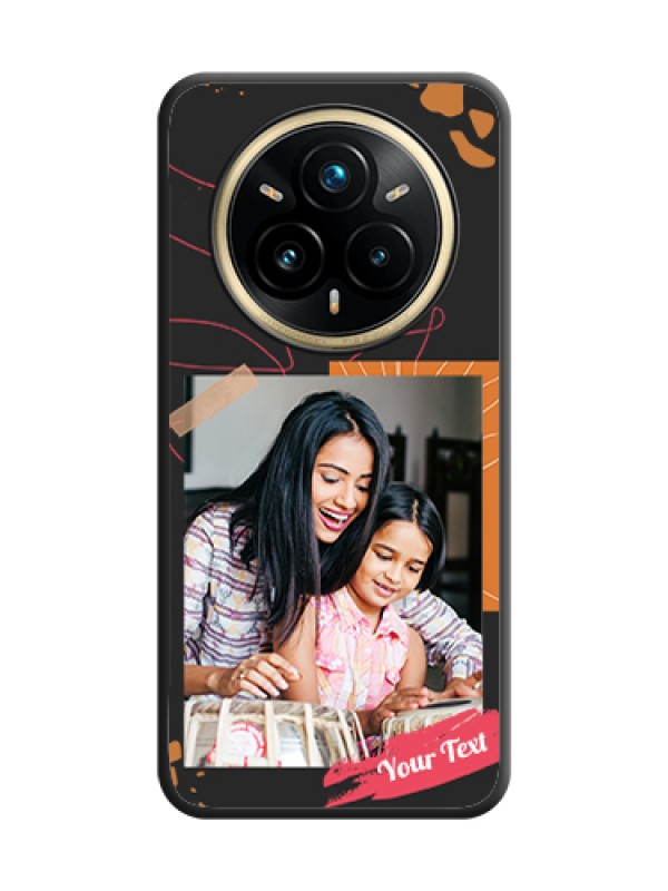 Custom Orange Photo Frame On Space Black Custom Soft Matte Mobile Back Cover - Realme 14 Pro Plus 5G