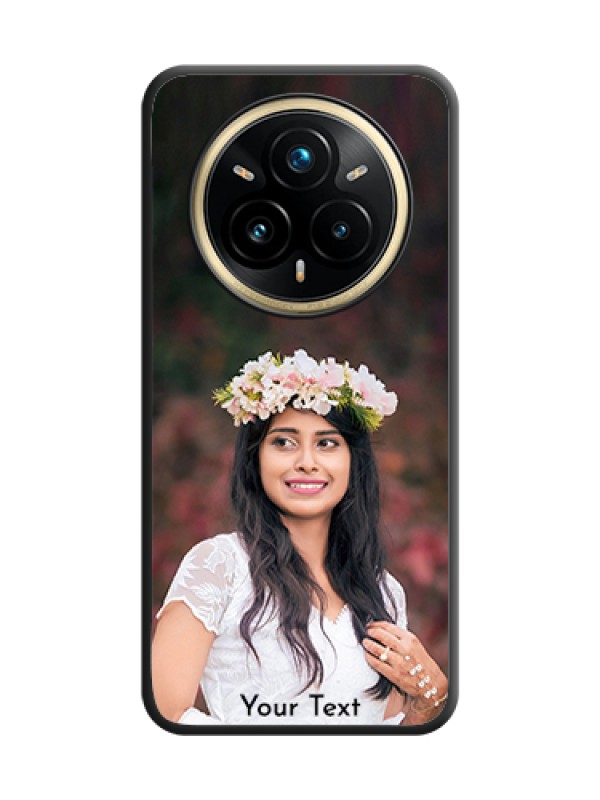 Custom Full Single Pic Upload With Text On Space Black Custom Soft Matte Mobile Back Cover - Realme 14 Pro Plus 5G