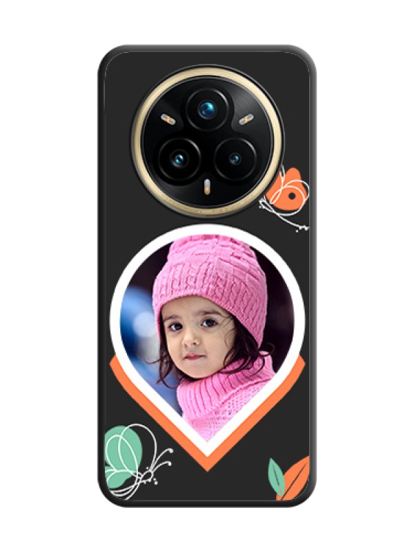Custom Upload Pic With Simple Butterly Design On Space Black Custom Soft Matte Mobile Back Cover - Realme 14 Pro Plus 5G