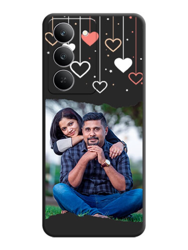 Custom Love Hangings with Splash Wave Picture On Space Black Custom Soft Matte Mobile Back Cover - Realme 14x 5G