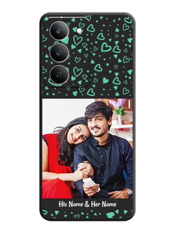 Custom Sea Green Indefinite Love Pattern on Photo On Space Black Custom Soft Matte Mobile Back Cover - Realme 14x 5G