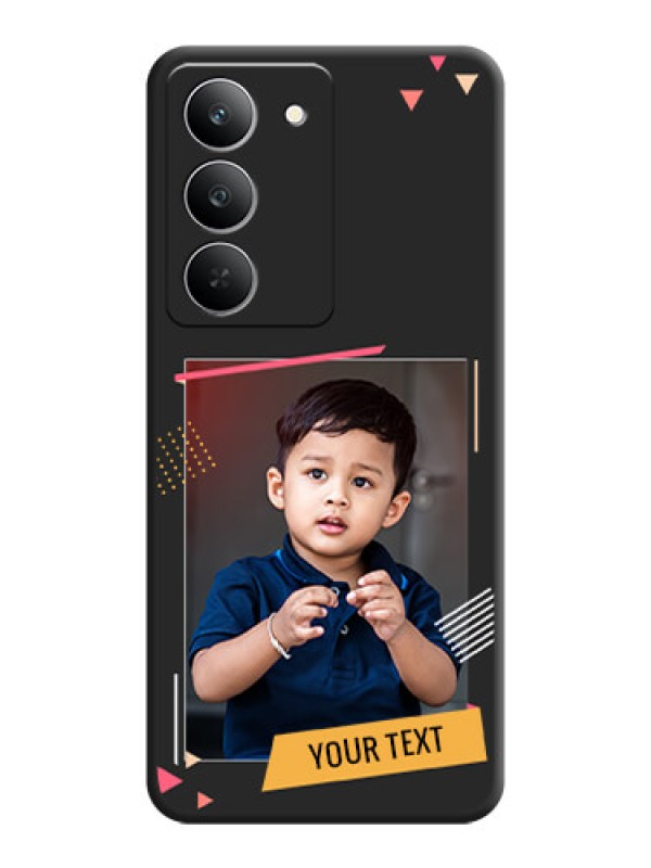 Custom Photo Frame with Triangle Small Dots on Photo On Space Black Custom Soft Matte Mobile Back Cover - Realme 14x 5G