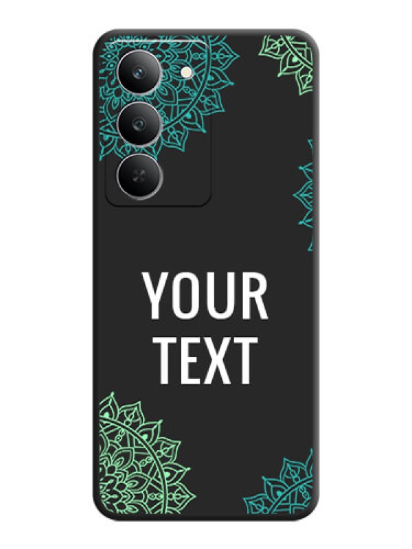 Custom Your Name with Floral Design On Space Black Custom Soft Matte Mobile Back Cover - Realme 14x 5G