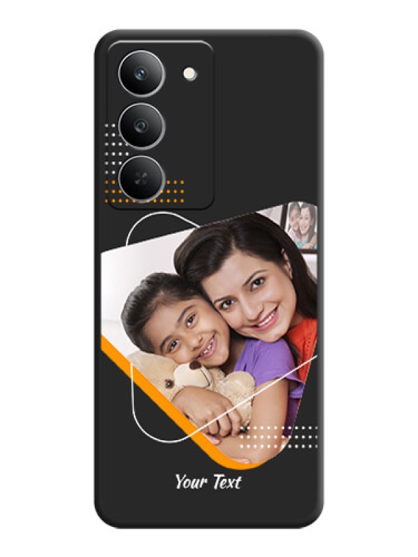 Custom Yellow Triangle on Photo On Space Black Custom Soft Matte Mobile Back Cover - Realme 14x 5G