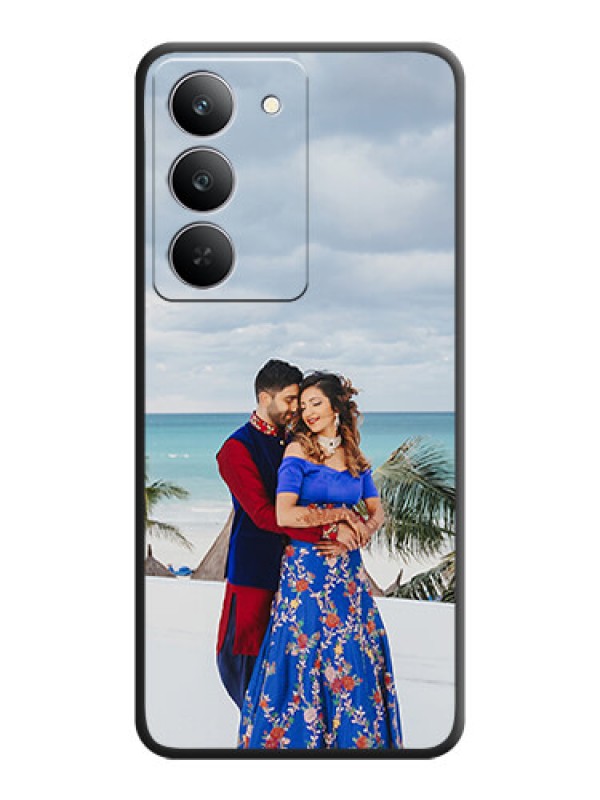Custom Full Single Pic Upload On Space Black Custom Soft Matte Mobile Back Cover - Realme 14x 5G