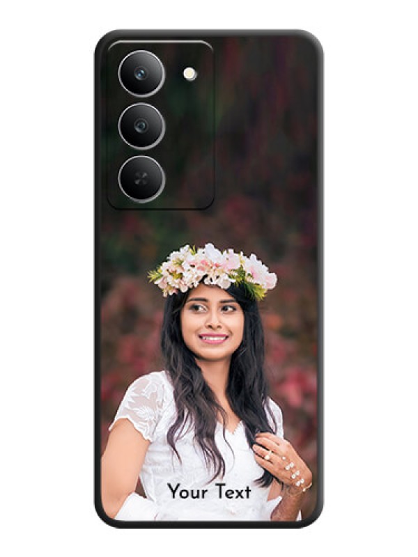 Custom Full Single Pic Upload With Text On Space Black Custom Soft Matte Mobile Back Cover - Realme 14x 5G