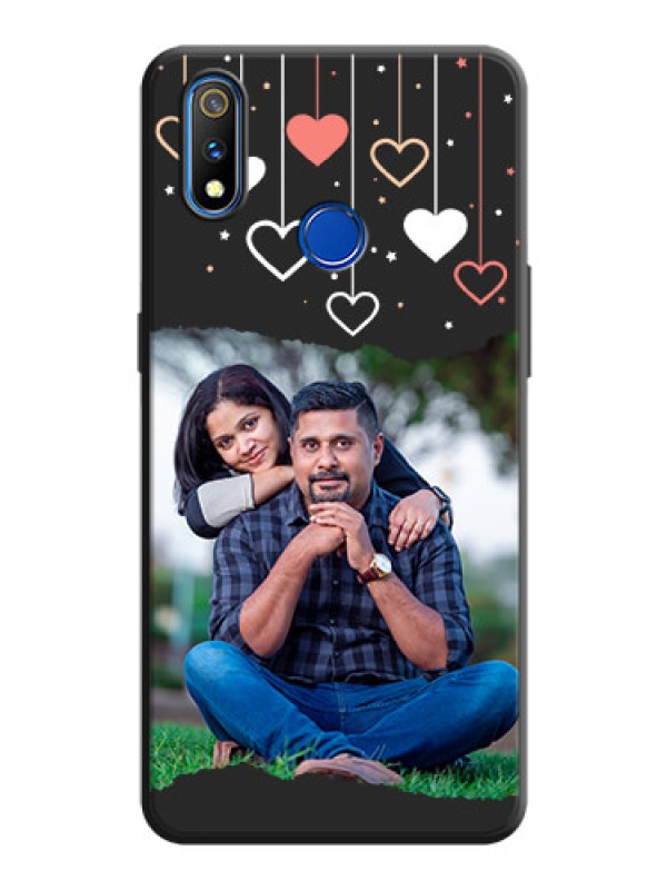 Custom Love Hangings with Splash Wave Picture on Space Black Custom Soft Matte Phone Back Cover - Realme 3 Pro