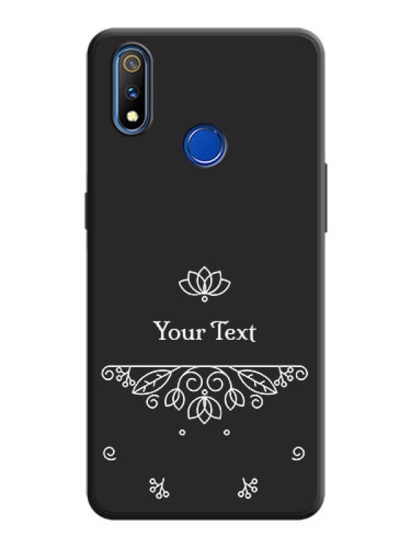 Custom Lotus Garden Custom Text On Space Black Personalized Soft Matte Phone Covers -Realme 3 Pro