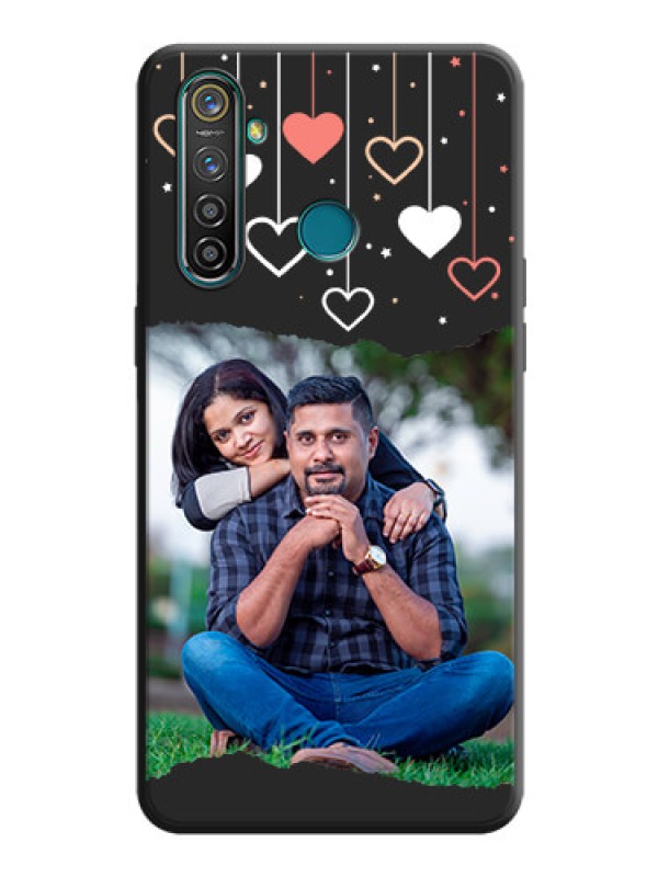 Custom Love Hangings with Splash Wave Picture on Space Black Custom Soft Matte Phone Back Cover - Realme 5 Pro