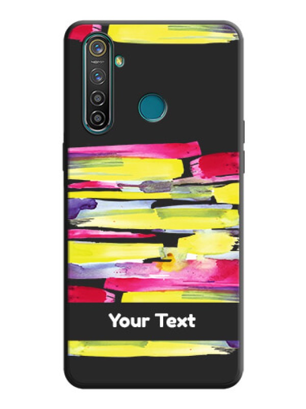 Custom Brush Coloured on Space Black Personalized Soft Matte Phone Covers - Realme 5 Pro
