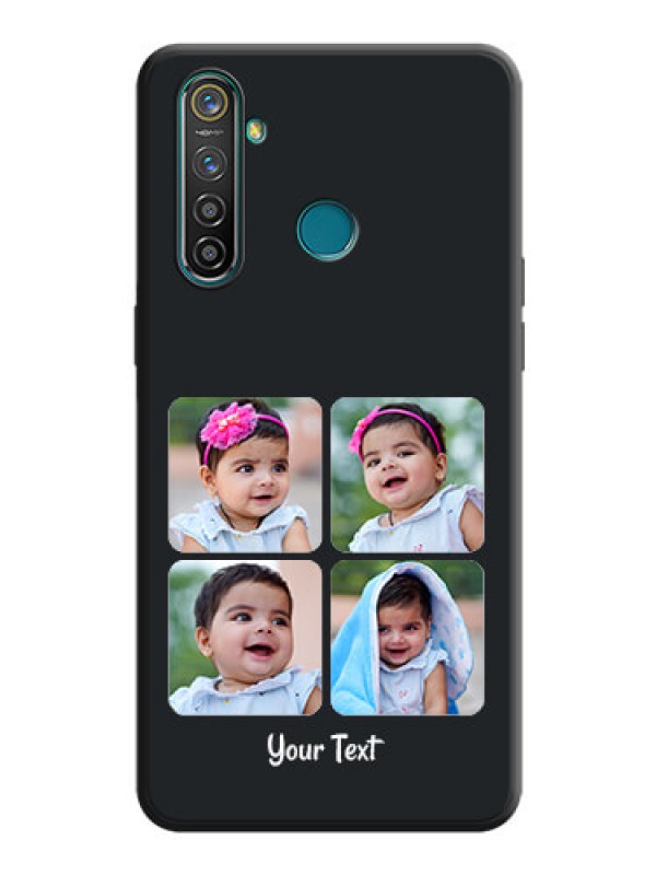 Custom Floral Art with 6 Image Holder - Photo on Space Black Soft Matte Mobile Case - Realme 5 Pro