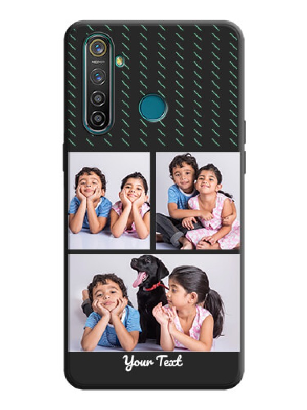 Custom Cross Dotted Pattern with 2 Image Holder  on Personalised Space Black Soft Matte Cases - Realme 5 Pro