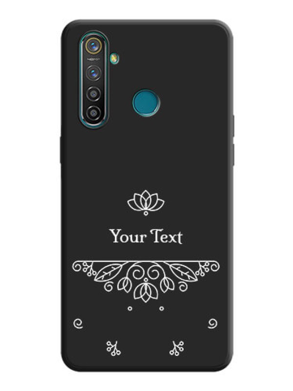 Custom Lotus Garden Custom Text On Space Black Personalized Soft Matte Phone Covers -Realme 5 Pro