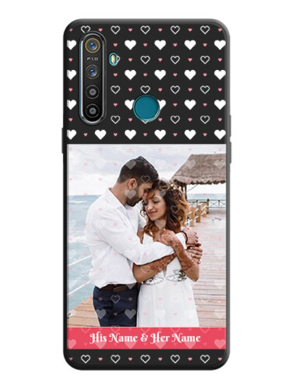 Custom White Color Love Symbols with Text Design - Photo on Space Black Soft Matte Phone Cover - Realme 5