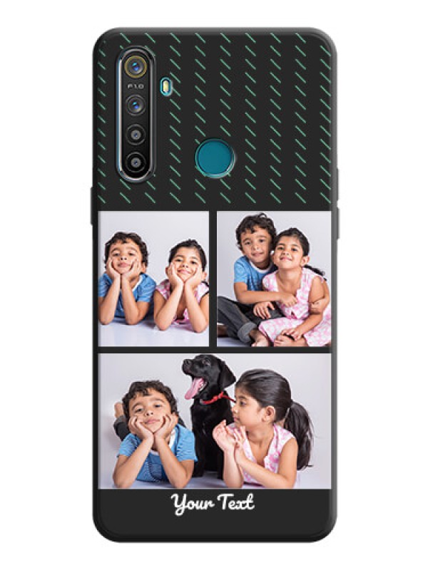 Custom Cross Dotted Pattern with 2 Image Holder  on Personalised Space Black Soft Matte Cases - Realme 5