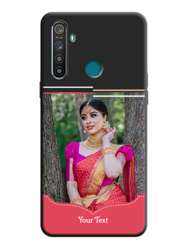 Custom Classic Plain Design with Name - Photo on Space Black Soft Matte Phone Cover - Realme 5