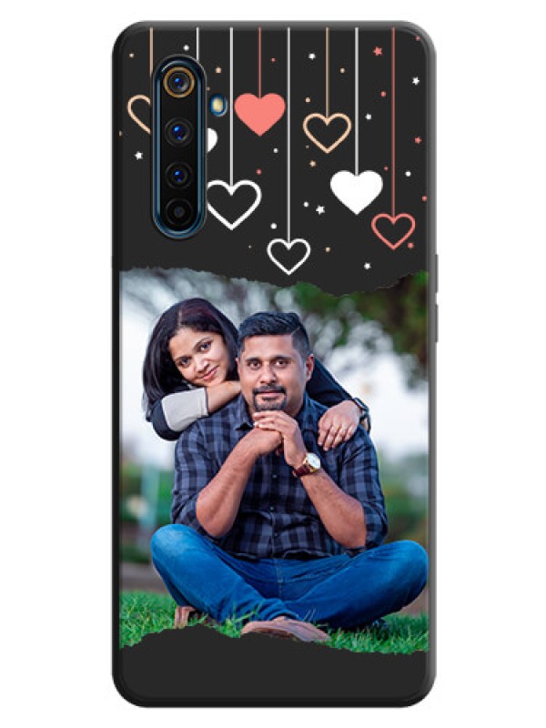 Custom Love Hangings with Splash Wave Picture on Space Black Custom Soft Matte Phone Back Cover - Realme 6 Pro