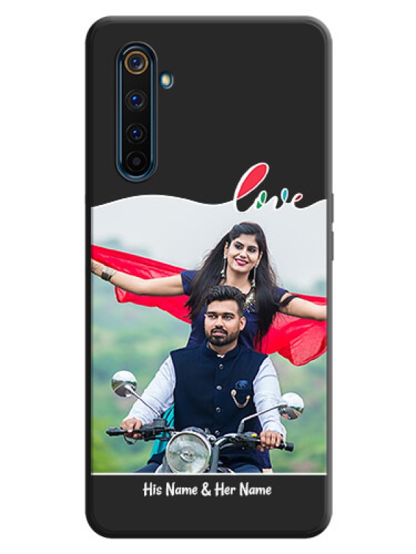 Custom Fall in Love Pattern with Picture - Photo on Space Black Soft Matte Mobile Case - Realme 6 Pro