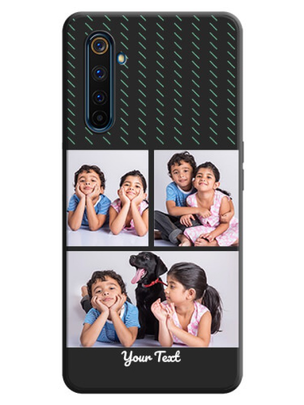 Custom Cross Dotted Pattern with 2 Image Holder  on Personalised Space Black Soft Matte Cases - Realme 6 Pro