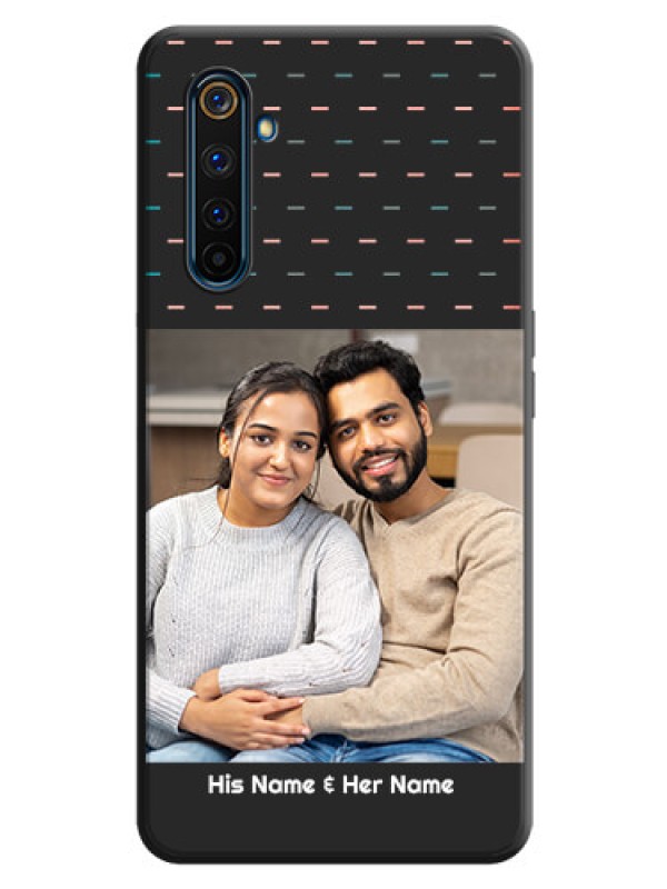 Custom Line Pattern Design with Text on Space Black Custom Soft Matte Phone Back Cover - Realme 6 Pro
