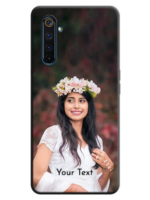 Custom Full Single Pic Upload With Text On Space Black Personalized Soft Matte Phone Covers -Realme 6 Pro