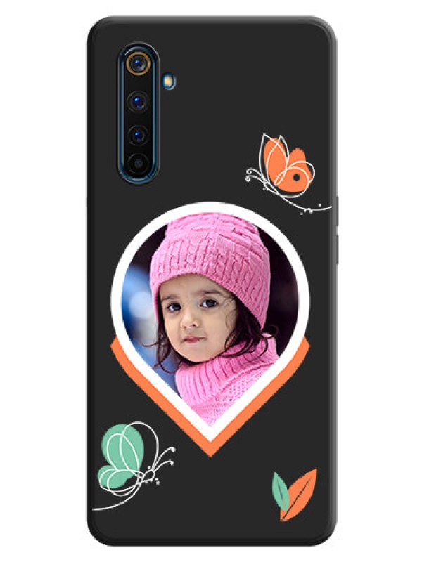 Custom Upload Pic With Simple Butterly Design On Space Black Personalized Soft Matte Phone Covers -Realme 6 Pro