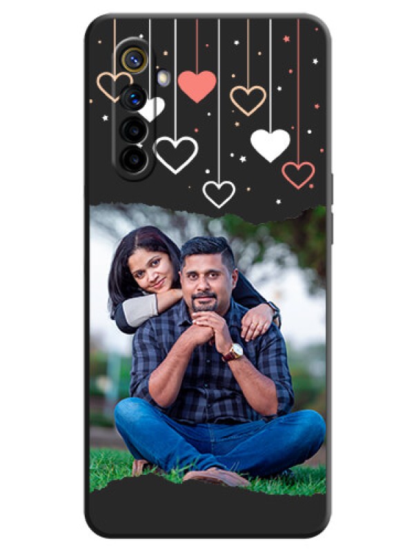 Custom Love Hangings with Splash Wave Picture on Space Black Custom Soft Matte Phone Back Cover - Realme 6