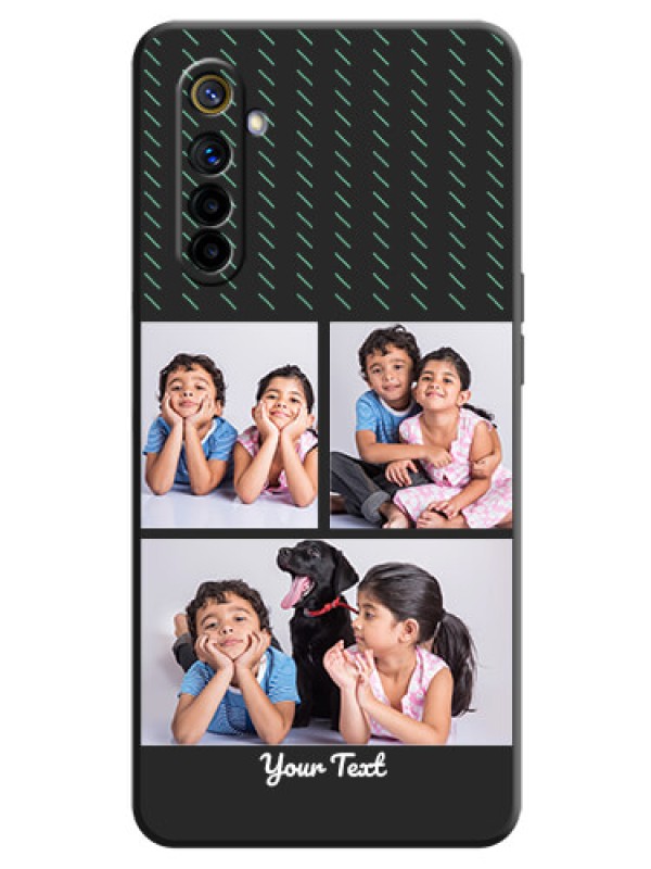 Custom Cross Dotted Pattern with 2 Image Holder  on Personalised Space Black Soft Matte Cases - Realme 6