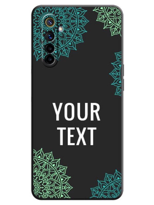 Custom Your Name with Floral Design on Space Black Custom Soft Matte Back Cover - Realme 6