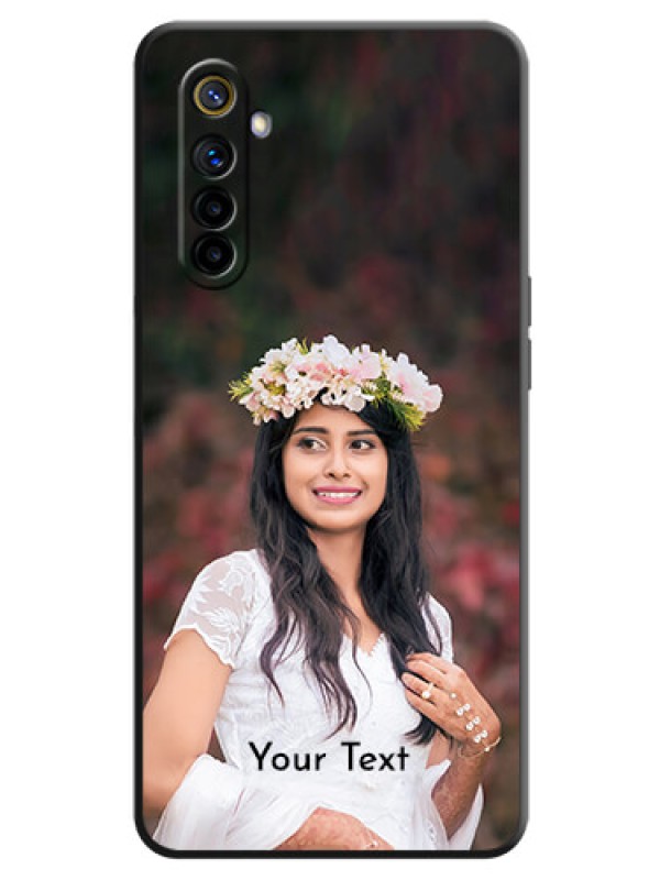 Custom Full Single Pic Upload With Text On Space Black Personalized Soft Matte Phone Covers -Realme 6
