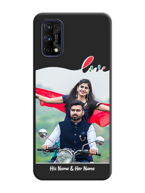 Custom Fall in Love Pattern with Picture on Photo on Space Black Soft Matte Mobile Case - Realme 7 Pro