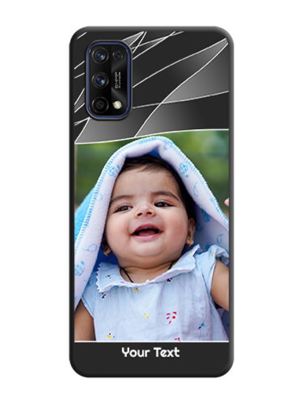 Custom Mixed Wave Lines on Photo on Space Black Soft Matte Mobile Cover - Realme 7 Pro