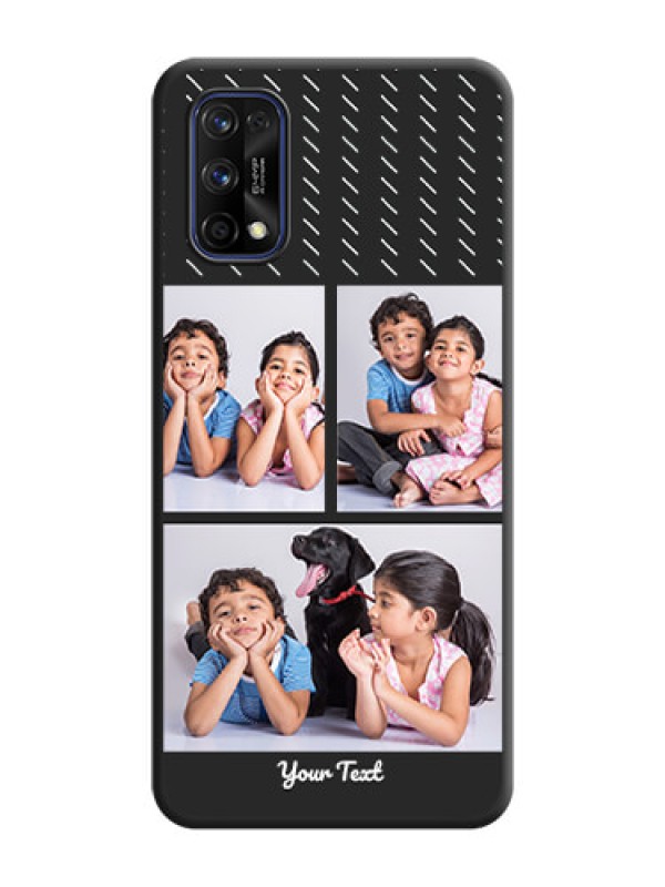 Custom Cross Dotted Pattern with 2 Image Holder  on Personalised Space Black Soft Matte Cases - Realme 7 Pro