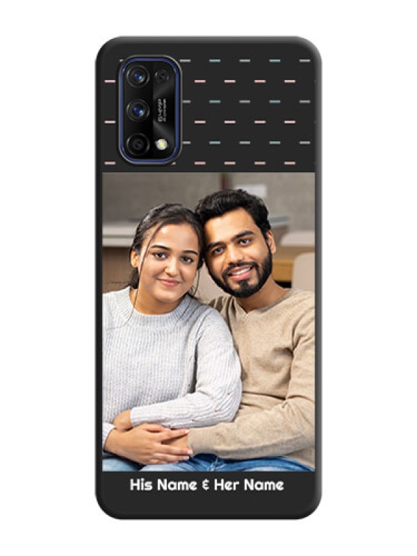 Custom Line Pattern Design with Text on Space Black Custom Soft Matte Phone Back Cover - Realme 7 Pro
