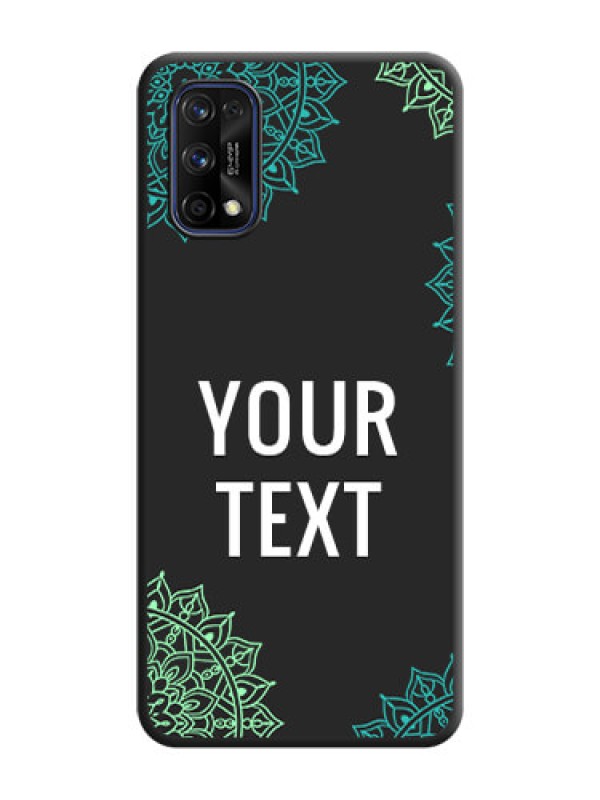 Custom Your Name with Floral Design on Space Black Custom Soft Matte Back Cover - Realme 7 Pro