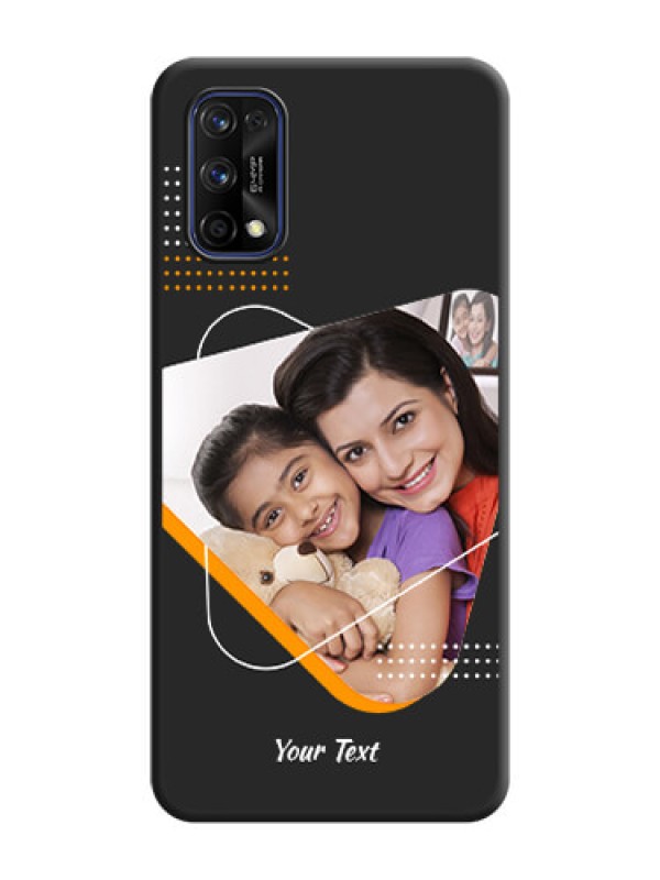 Custom Yellow Triangle on Photo on Space Black Soft Matte Phone Cover - Realme 7 Pro