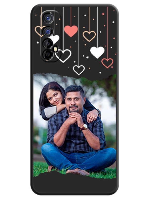 Custom Love Hangings with Splash Wave Picture on Space Black Custom Soft Matte Phone Back Cover - Realme 7