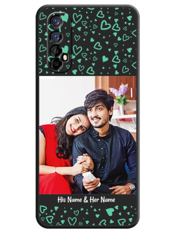 Custom Sea Green Indefinite Love Pattern on Photo on Space Black Soft Matte Mobile Cover - Realme 7