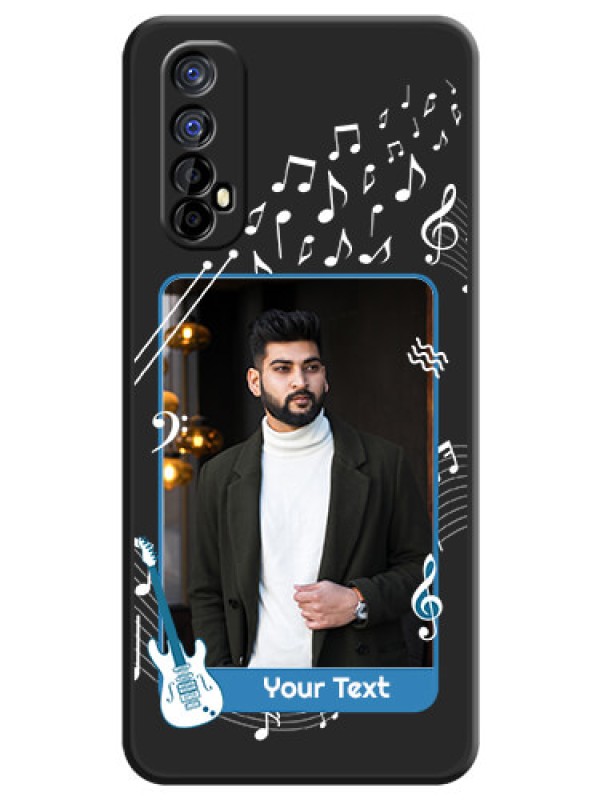 Custom Musical Theme Design with Text on Photo on Space Black Soft Matte Mobile Case - Realme 7